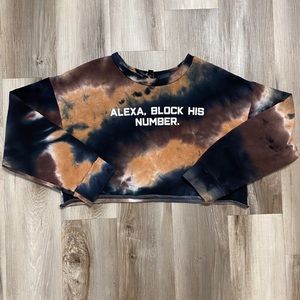 Fashion Nova Cropped Crew "ALEXA, BLOCK HIS NUMBER."